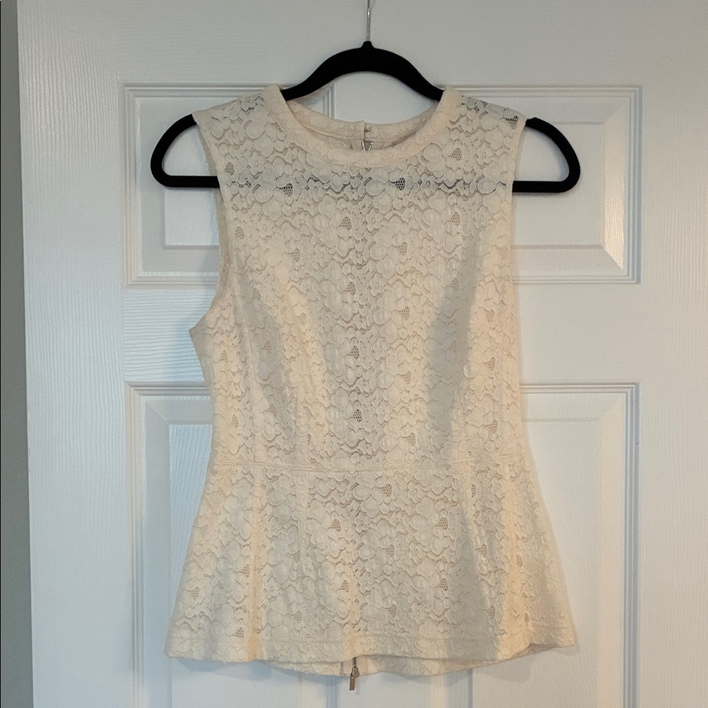 Kate Middleton Inspired Rebecca Taylor Cream Lace Tank Top